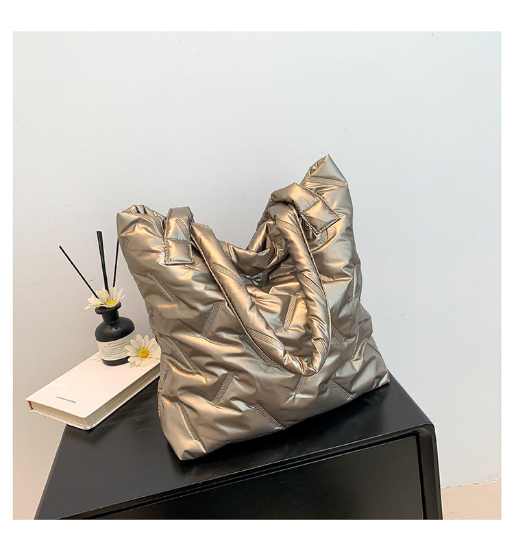 Women's Large Capacity Korean Style Solid Color Tote Bags