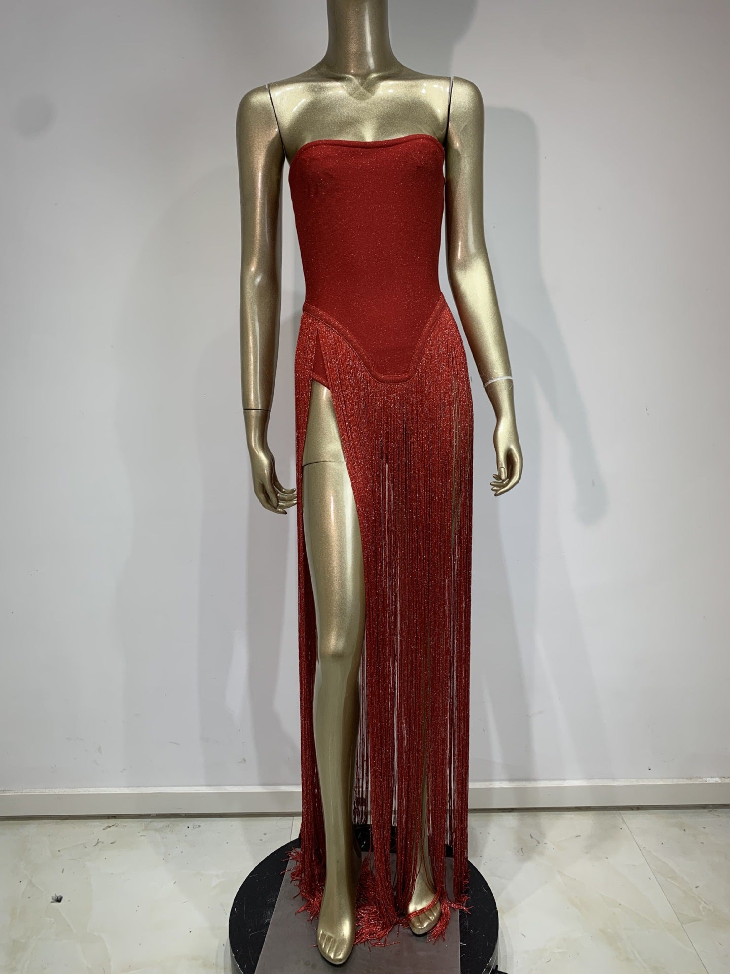 Tube One-piece Tassel Bandage Dress Fashion Tops