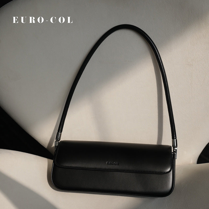 Women's Baguette Genuine Leather Fashion Design Portable Armpit Bags