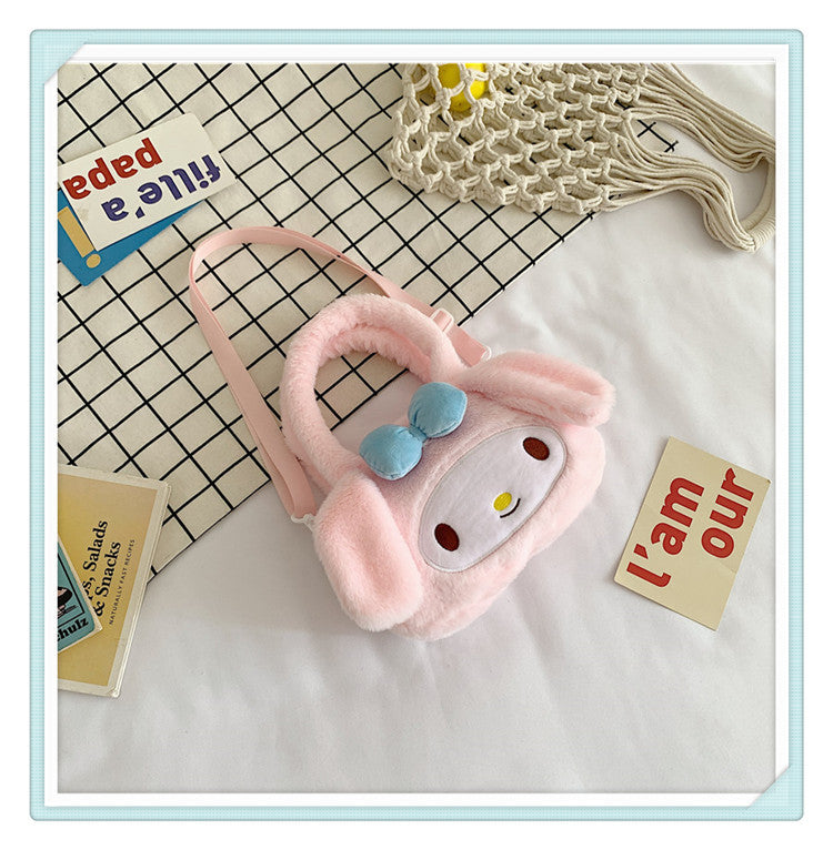 Crayon Rabbit Plush Cute Left Guard Door Pig Crossbody Bags