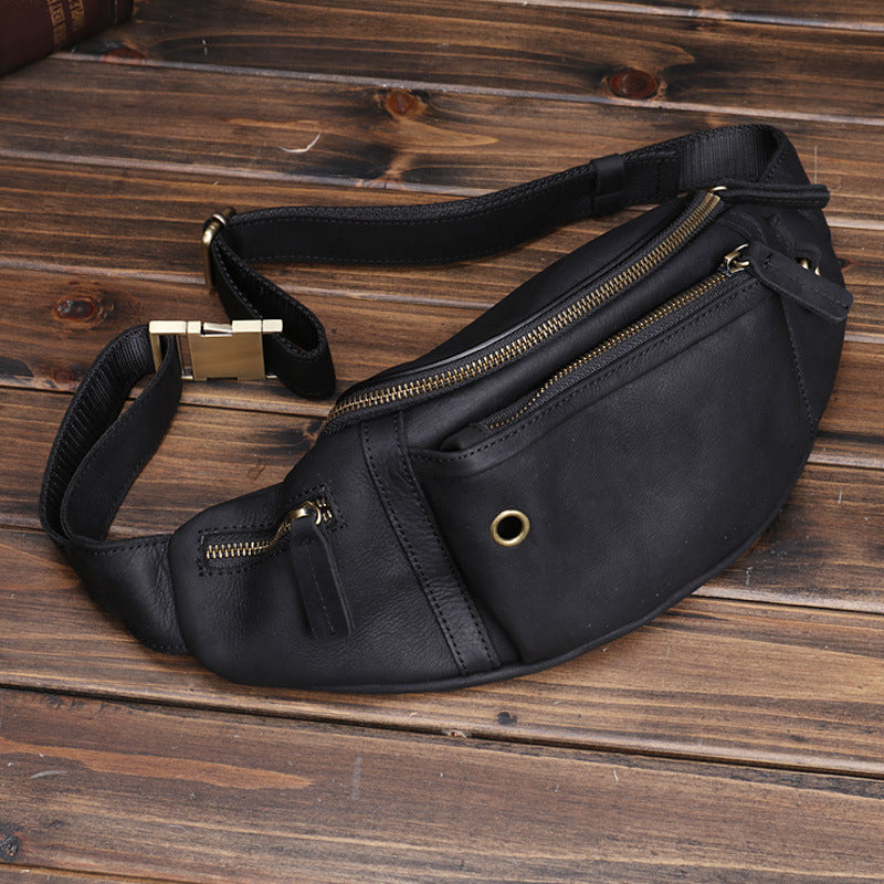Men's Horse Leather First Layer Cowhide Large Bags