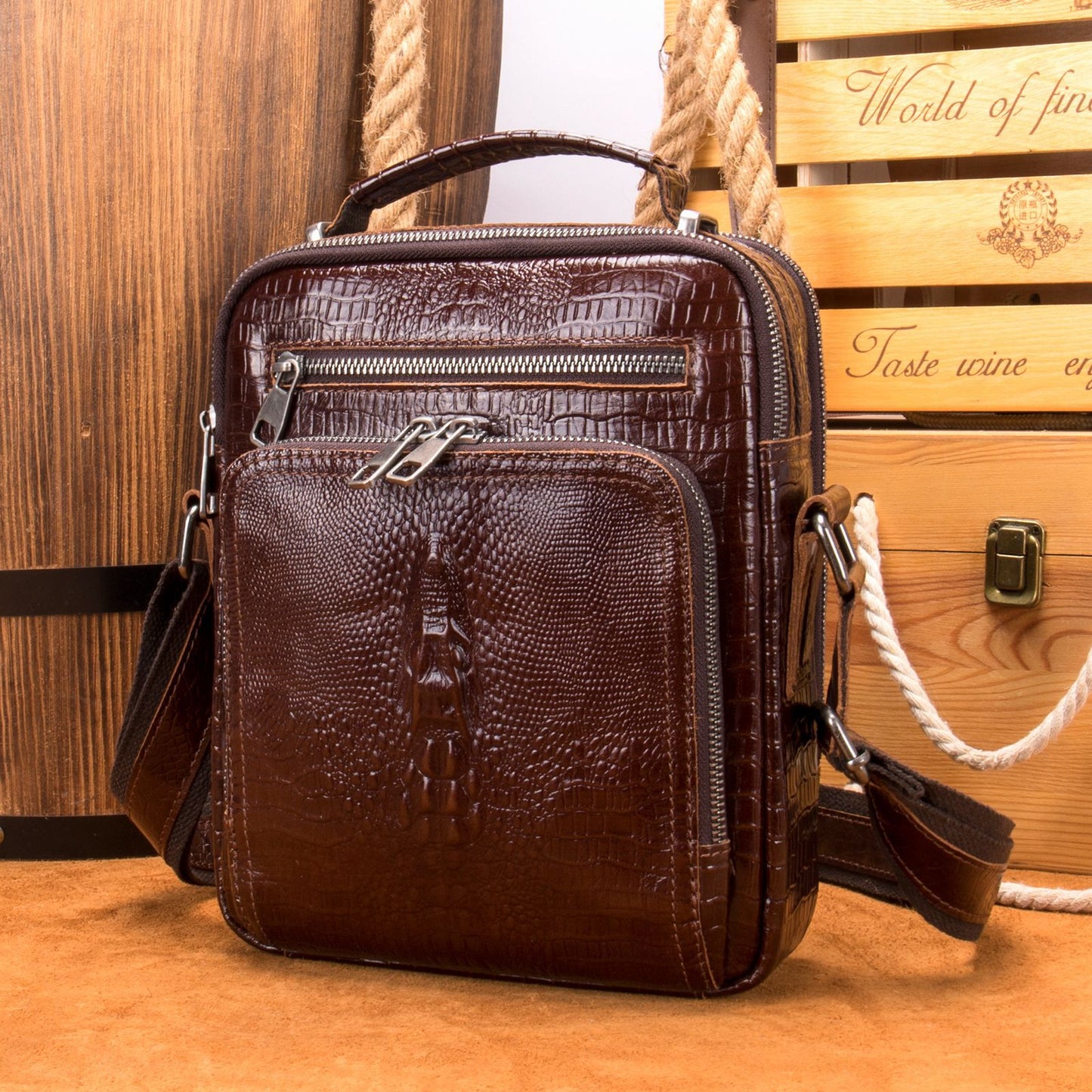 Leather Retro Crazy Horse Multifunctional Cowhide Men's Shoulder Bags
