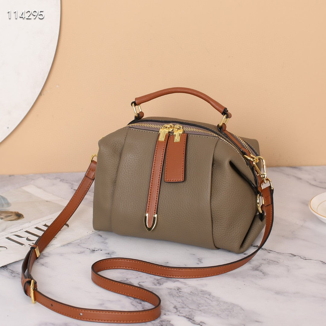 Women's Boston Pillow Genuine Leather Soft Western Shoulder Bags