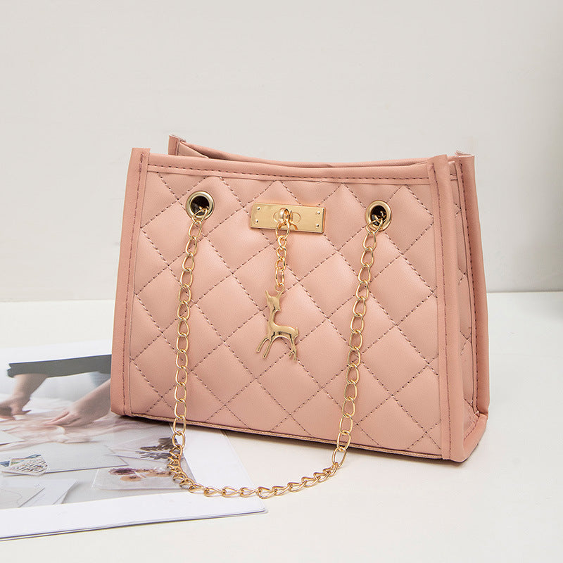 Unique Women's Embroidered Diamond Plaid Classic Ladies Bags