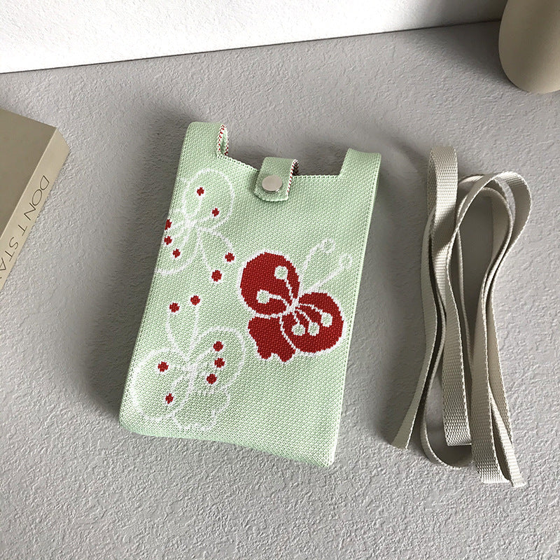 Women's Cute Mobile Mini Knitted Summer Red Pocket For Lucky Phone Bags