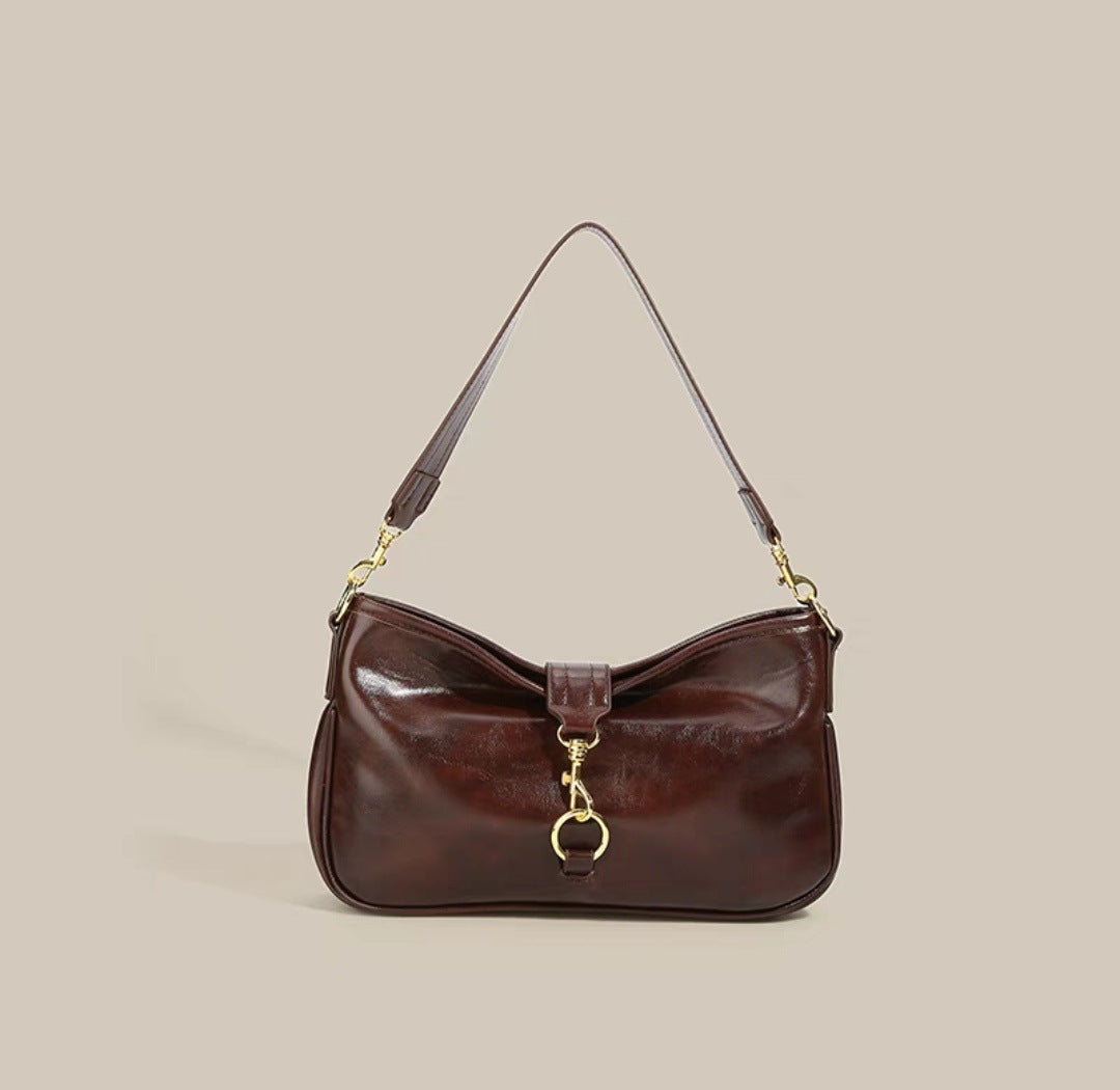 Trendy Fashion Baguette Underarm Solid Color Bags