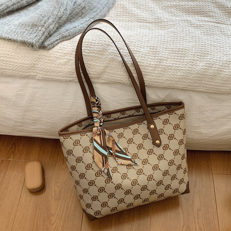 Women's Retro Large Capacity French Printed Fashion Tote Bags