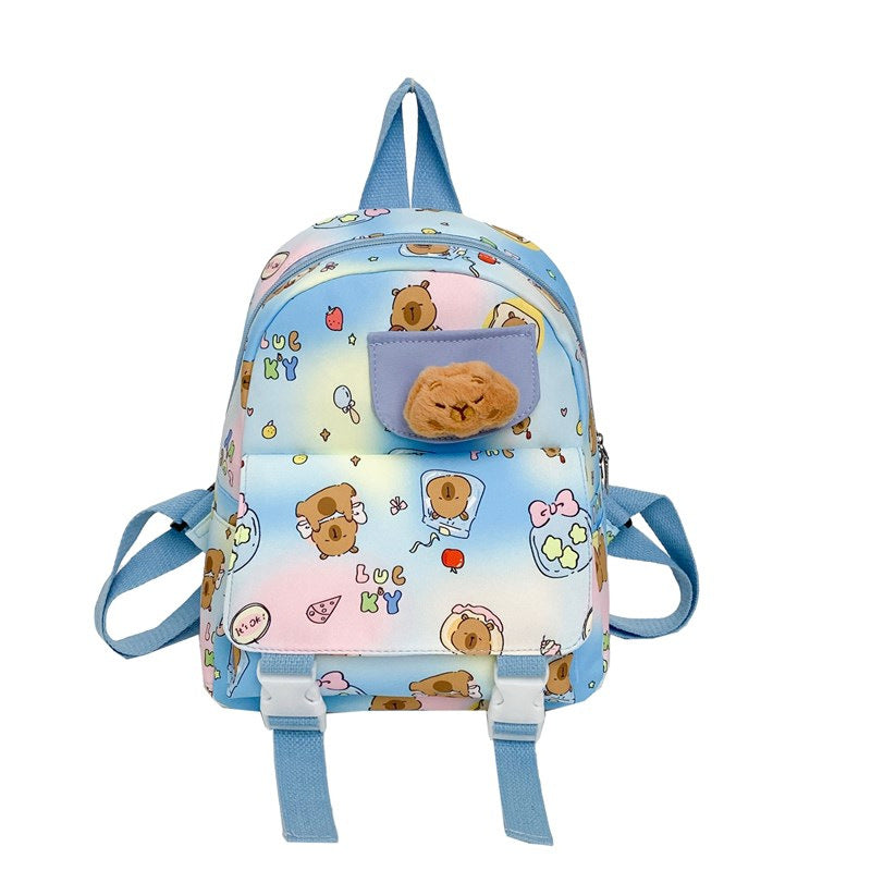 Children's Cute Cartoon Large Capacity Exquisite Capybara Kindergarten School Bags