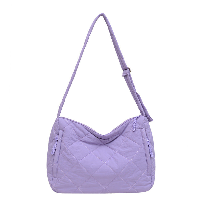 Women's Nylon Down Korean Rhombus Lightweight Large Bags