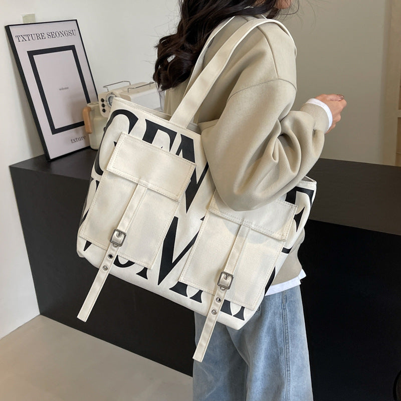 Women's Large Capacity Canvas Fashion Commuter Shoulder Bags