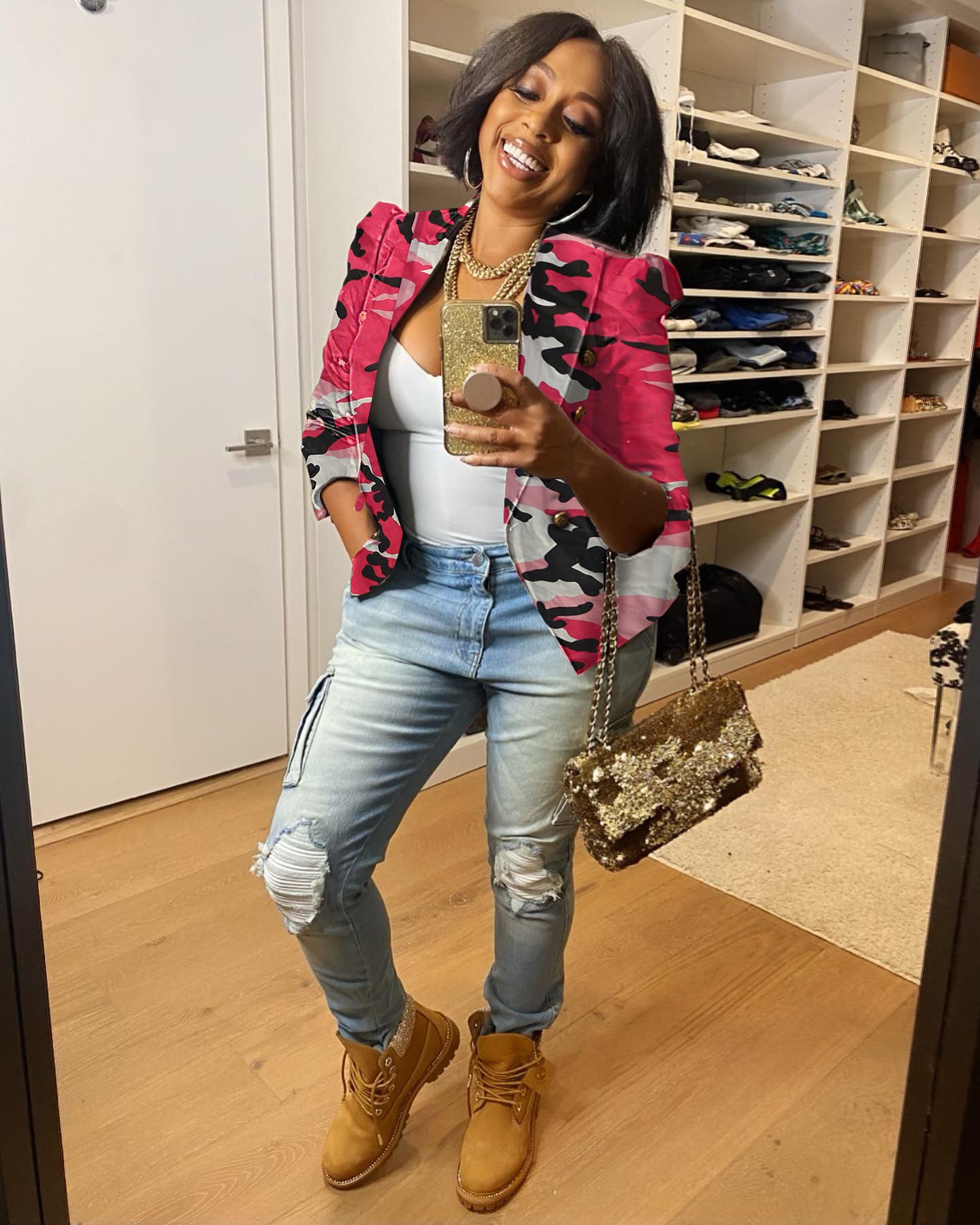 Women's Comfortable Pretty Fashion Camouflage Printed Blazers