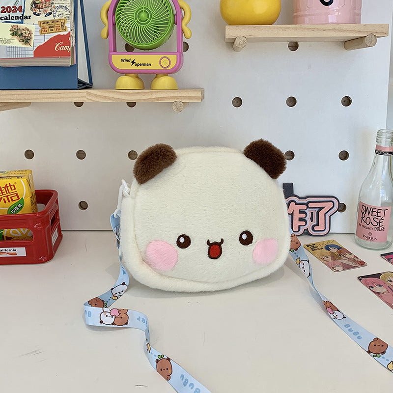 Women's Style Cute Plush Little Bear Soft Shoulder Bags