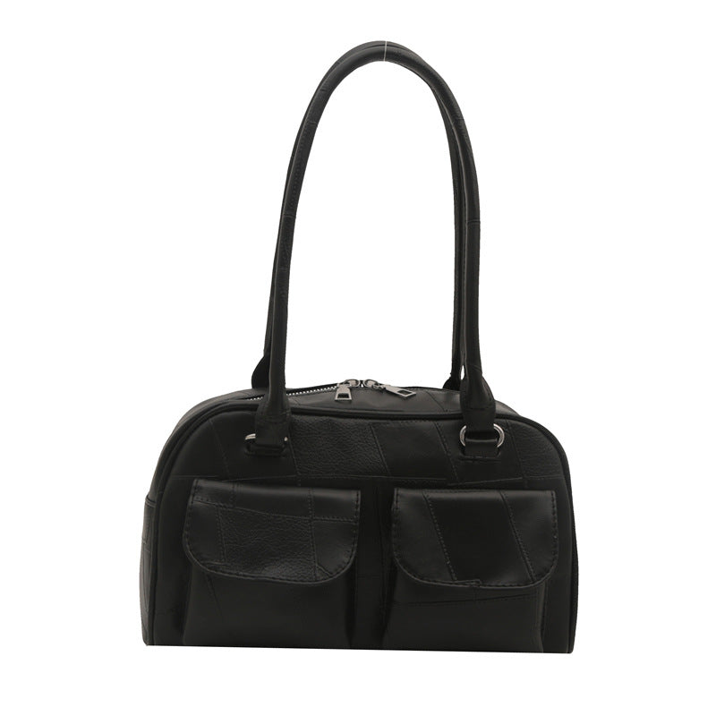 Women's Niche Underarm Fashion Stitching Versatile Large Armpit Bags