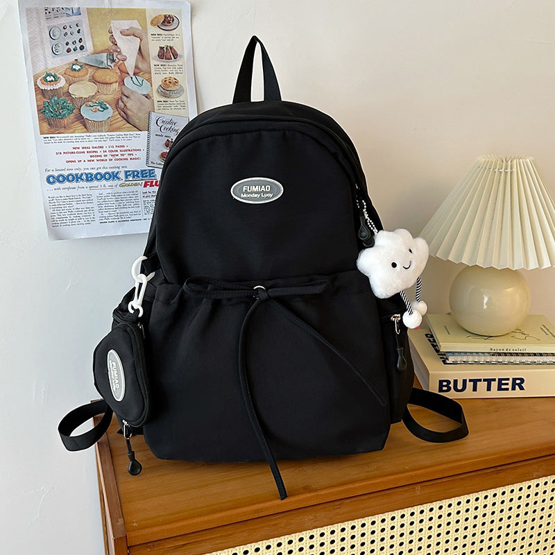 Women's Solid Color College Lightweight Large Capacity Backpacks