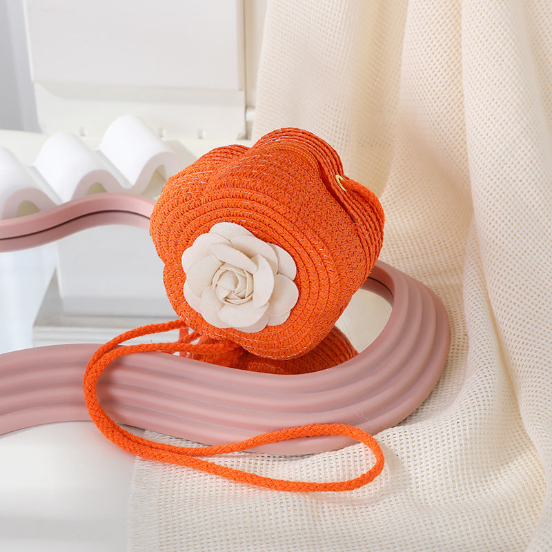 Women's Woven Seaside Flower Beach Summer Mini Children's Coin Purse