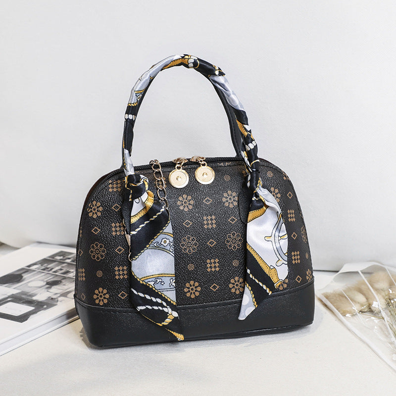 Women's Fashion Printed Portable Shell Silk Scarf Bags
