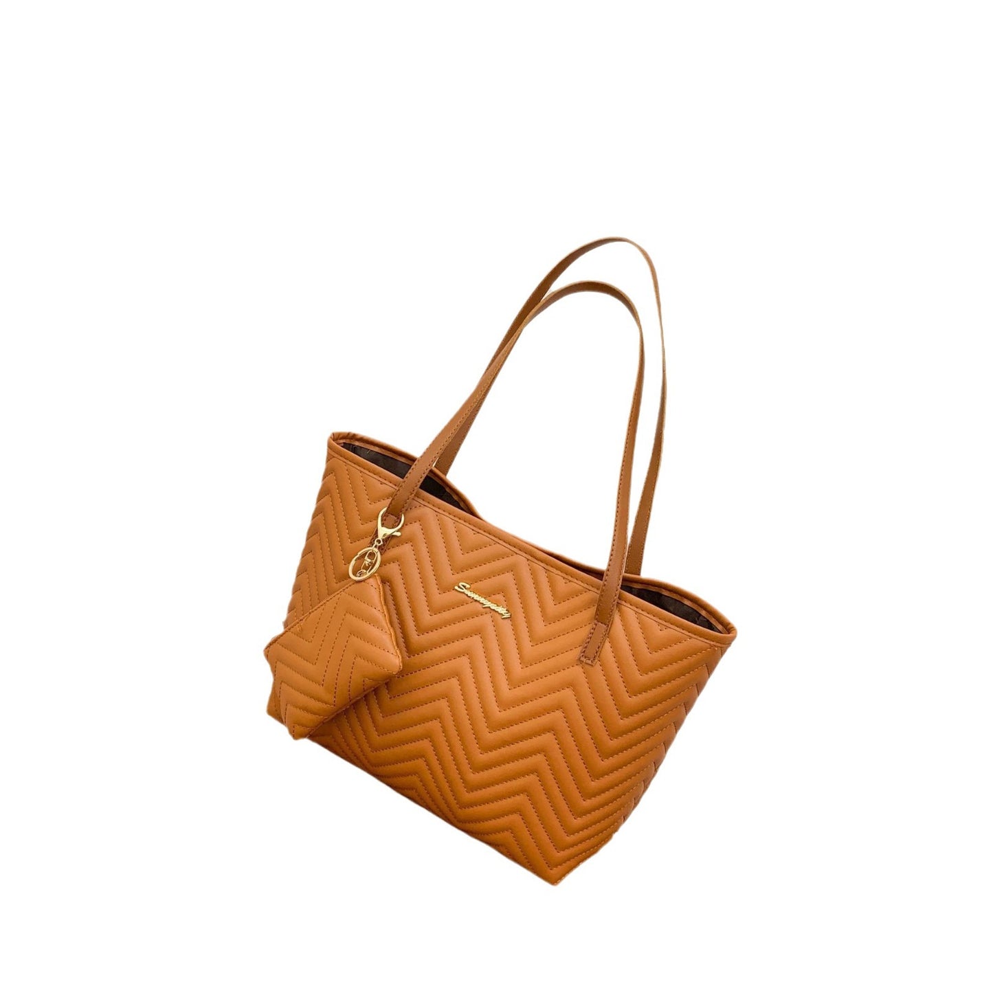 Women's Water Ripple Embroidered Trendy Fashion Simple Tote Bags