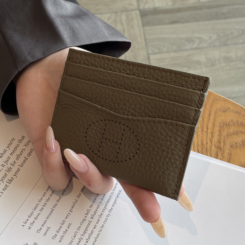 Women's One-piece Genuine Leather High-grade Cowhide Style Card Holder