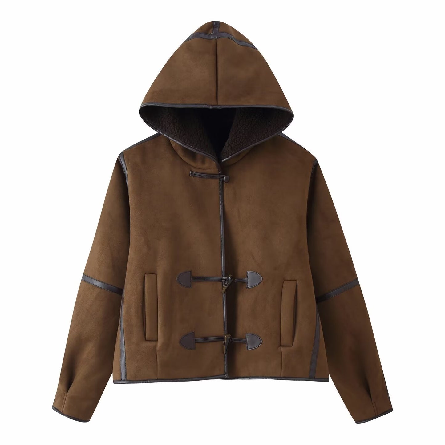 Women's Fashion Casual Profile Loose Hooded Fur Coats