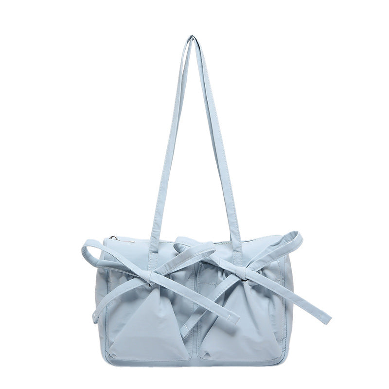 Women's Fashion Bowknot Underarm Large Capacity Cloth Shoulder Bags