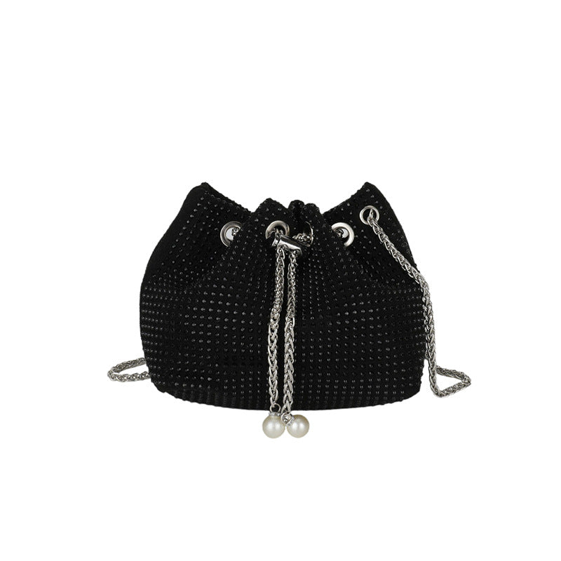 Pearl Chain Korean Style Tassel Shiny Crossbody Bags