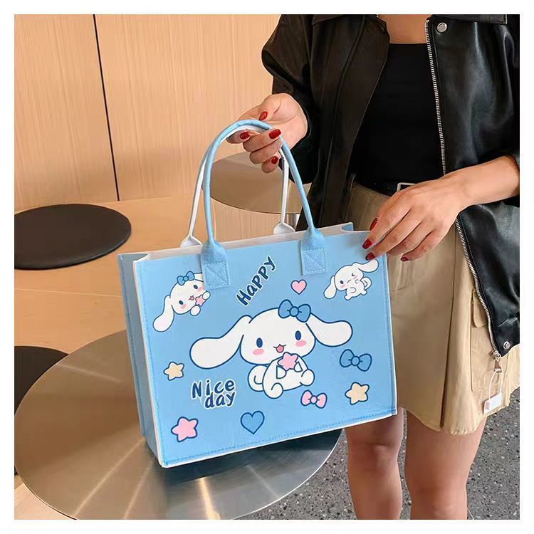 Women's Felt Cartoon Class Large Capacity Simple Handbags