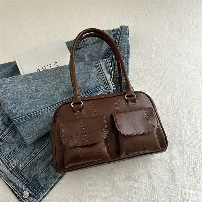 Women's Niche Underarm Fashion Stitching Versatile Large Armpit Bags