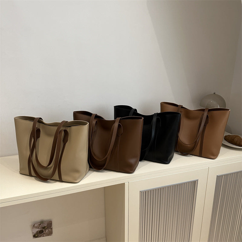 Women's Personality Stitching Large Capacity Fashion Retro Shoulder Bags