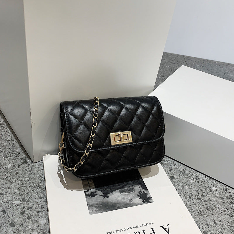 Women's Rhombus Solid Color Chain Trendy Fashion Shoulder Bags