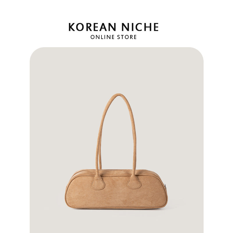 Women's Suede Baguette Fashionable Soft Vintage Plush Shoulder Bags