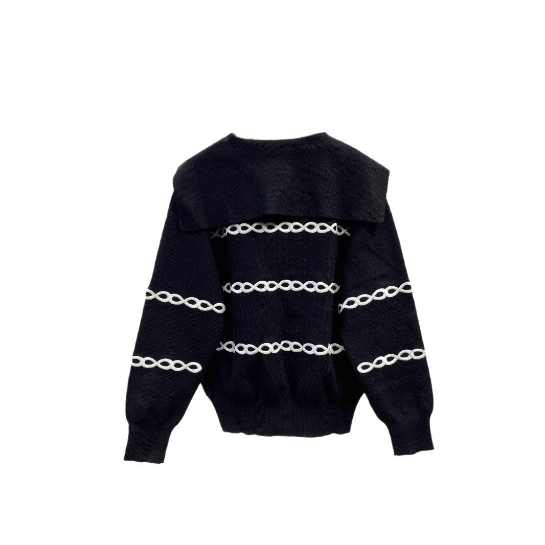 Women's French Style Winter Sailor Collar Woolen Sweaters