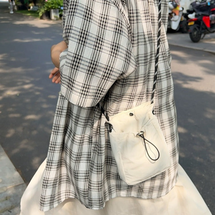 Women's & Men's & Green Lightweight Mobile Trendy Drawstring Fashion Men's Shoulder Bags