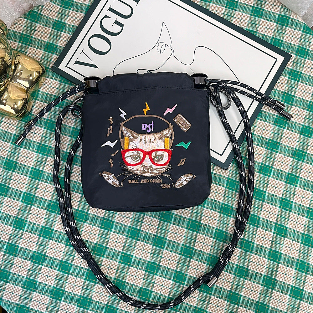 Style Embroidery Cartoon Female Cute Wild Crossbody Bags