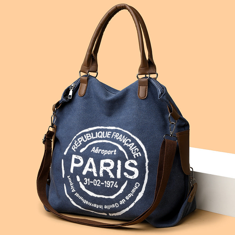 Women's Leisure Canvas Fashion Letter Large Capacity Tote Bags