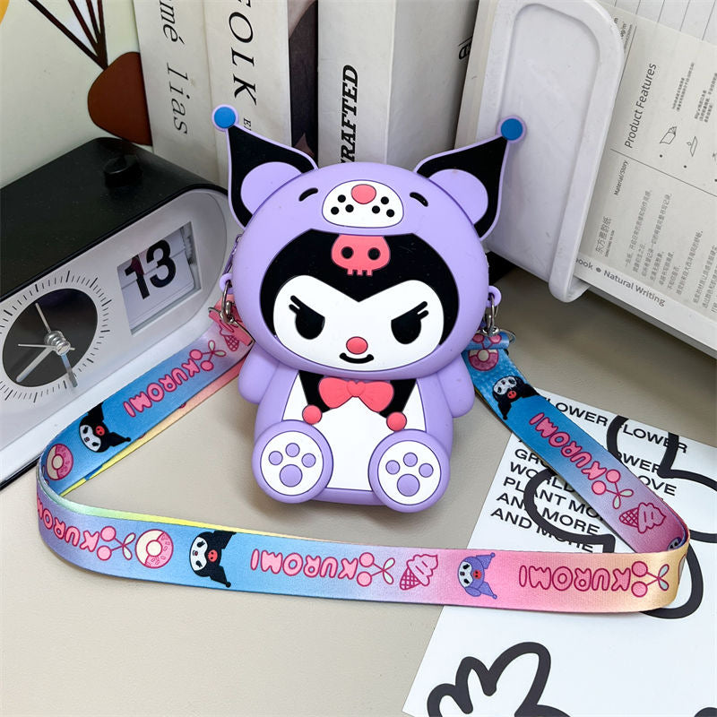 Children's Cute Clow Silicone Heart Cell Storage Children's Coin Purse