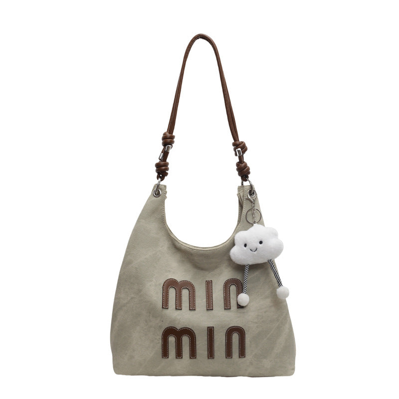 Women's Retro Korean Type Denim Underarm Fashion Handbags