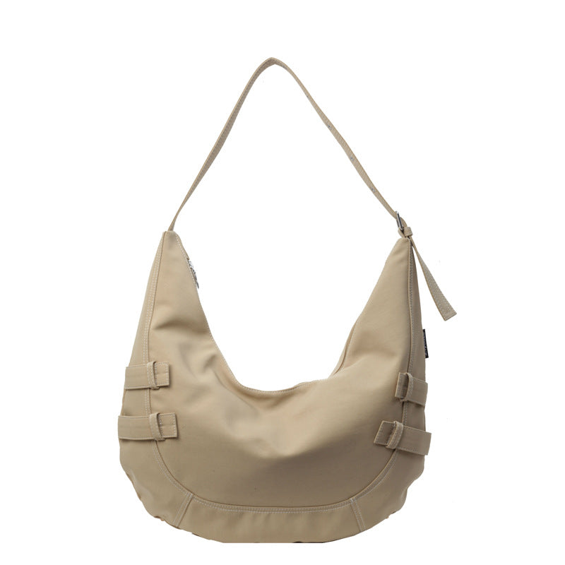 Large Capacity Canvas Croissant Commuter Korean Shoulder Bags