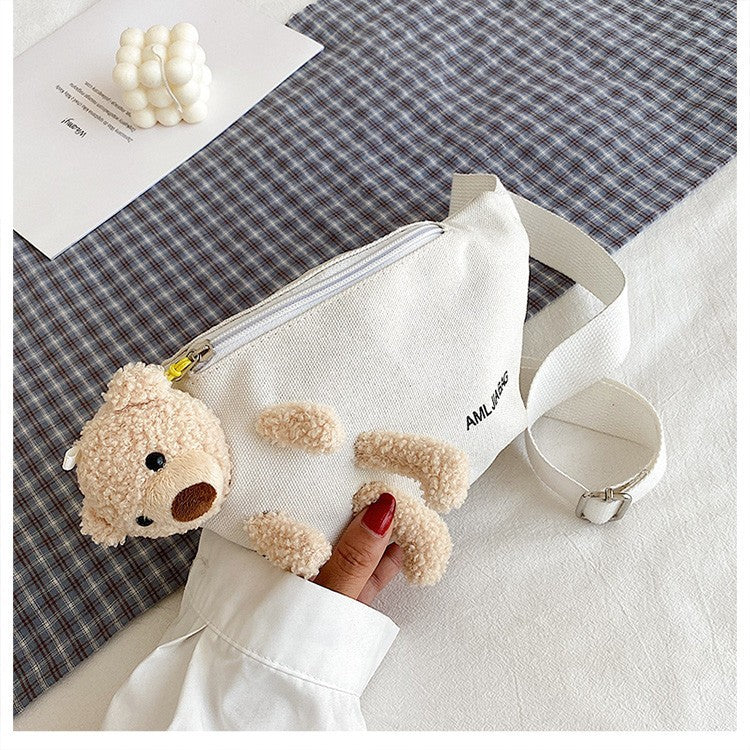 Women's Summer Bear Canvas Cartoon Cute Shoulder Bags