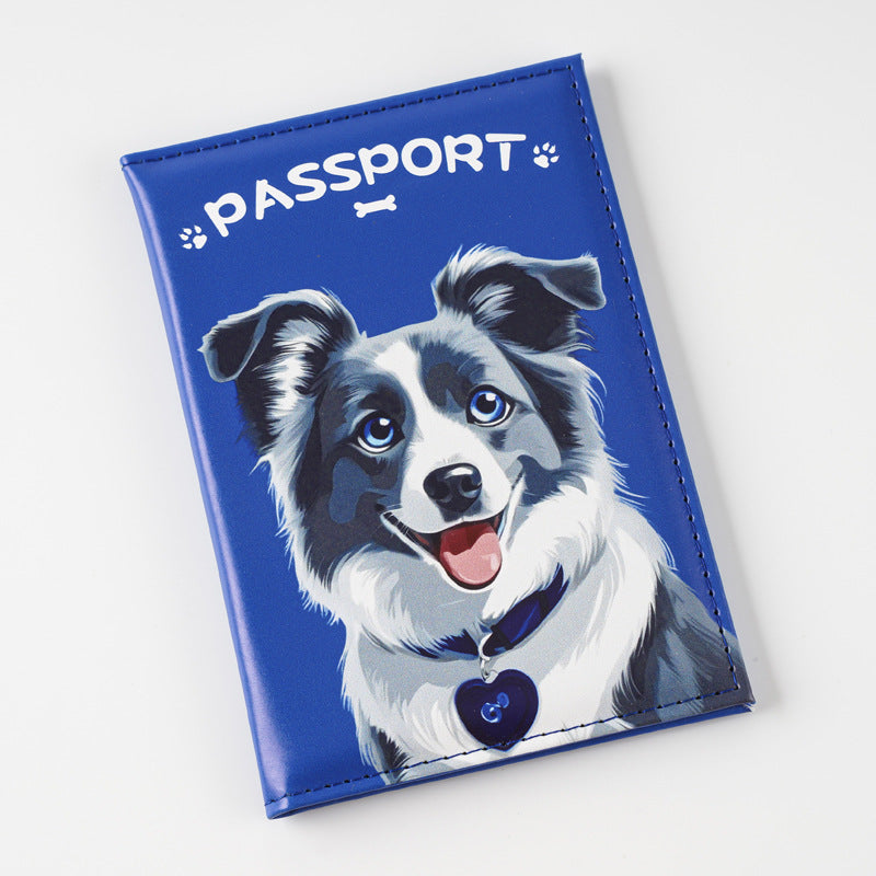 Kitten Puppy Color Printing Passport Cover Document Card Holder