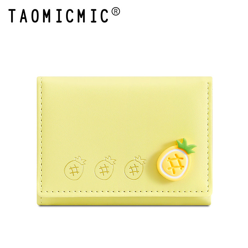 Women's Fruit Foldable Short Multiple Slots Cute Ladies Wallets