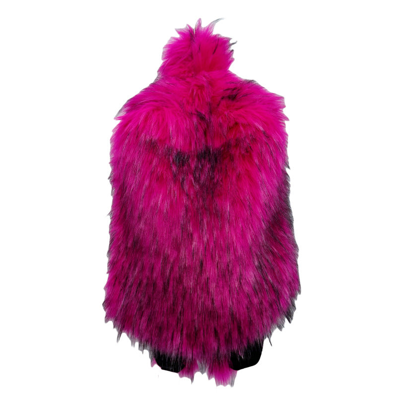 Popular Slouchy Fur Female Versatile Plush Backpacks