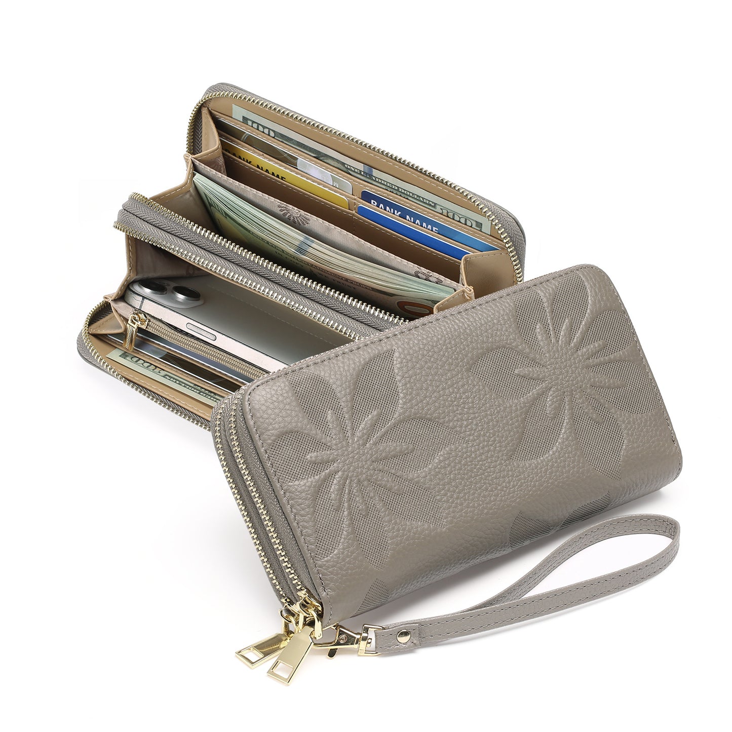 Women's Leather Large Capacity Long Top Layer Ladies Wallets