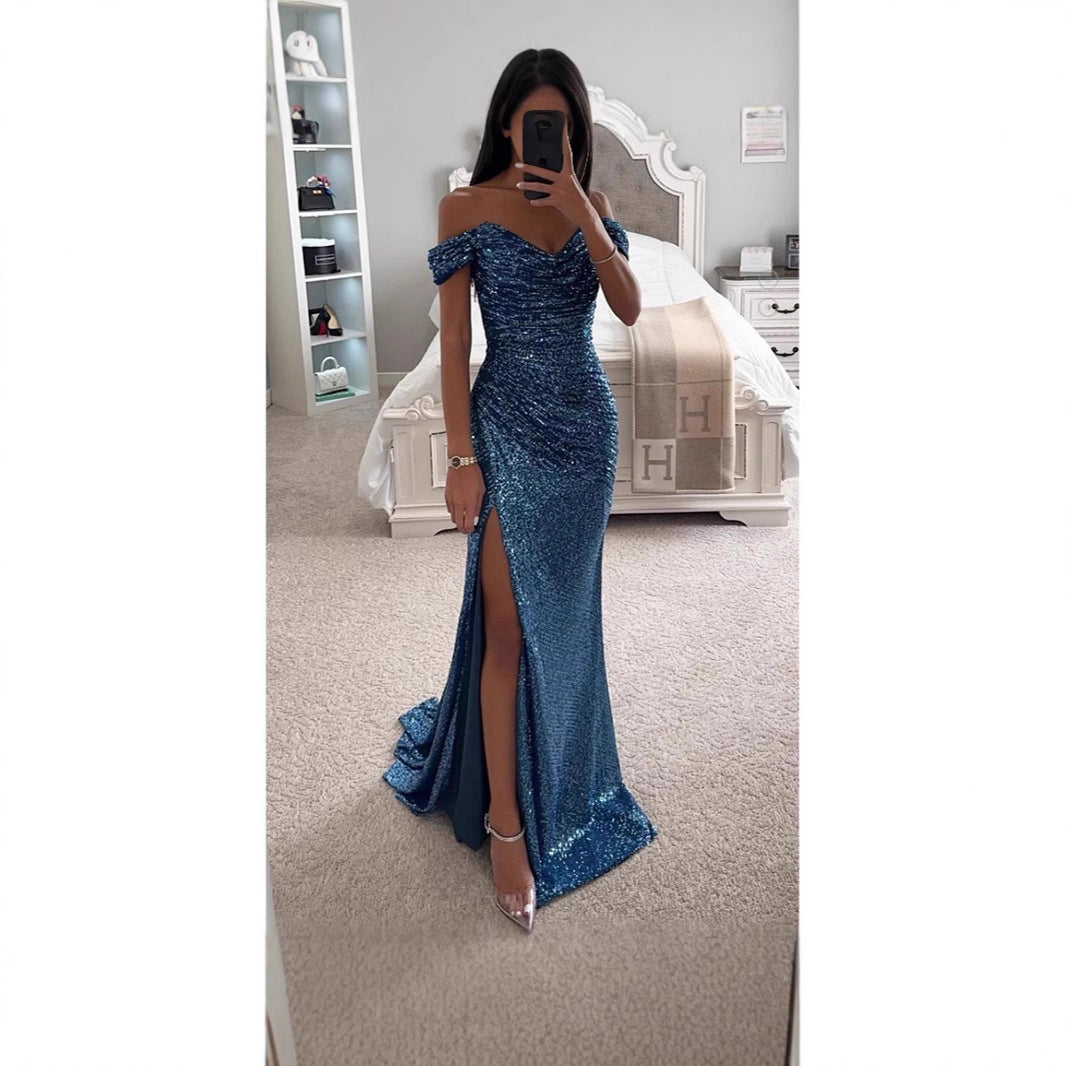 Women's Polyester Sexy Fine Split Ball Gown Dresses