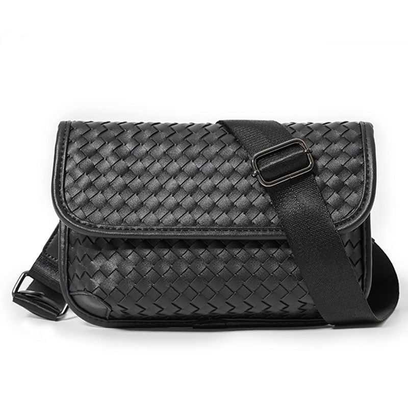Men's Fashion Woven Pattern Street Korean Style Men's Shoulder Bags