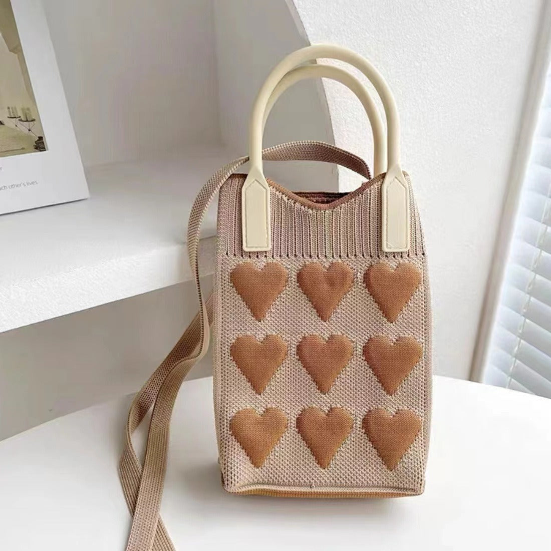 Fashionable Knitted Mobile Lightweight High-grade Love Phone Bags