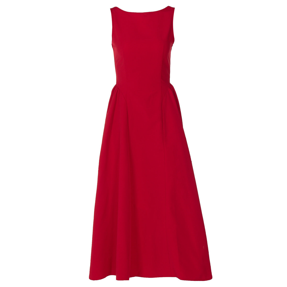 Women's Temperament Pure Color Sleeveless Waist Slim Dresses