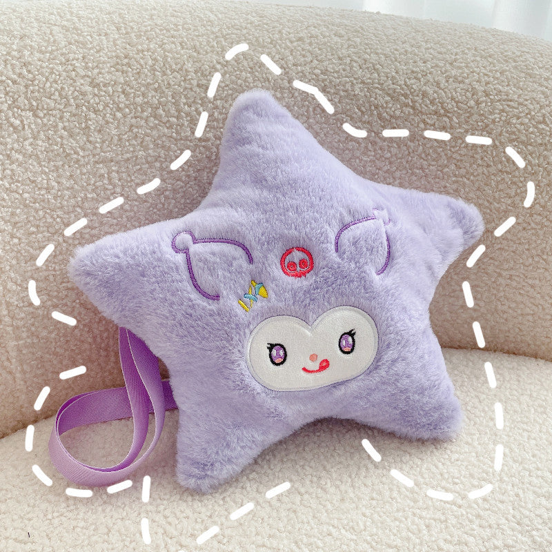 Cute Pentagram Plush Female Soft Clow Backpacks