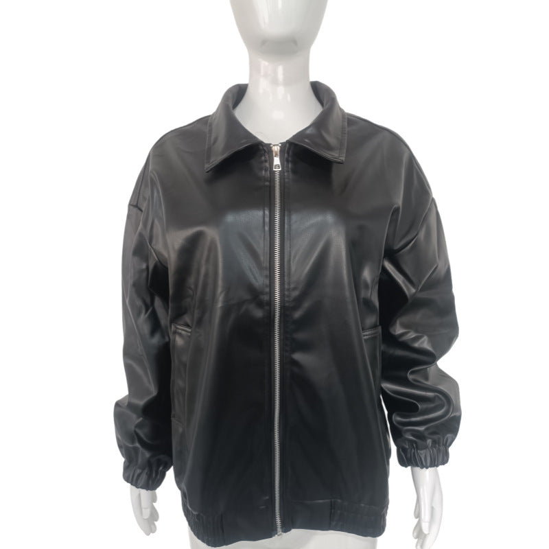 Women's Leather Spring Retro Motorcycle Style Western Jackets