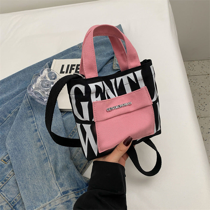 Thailand Hardware Mini Letter Printing Canvas Shoulder Bags