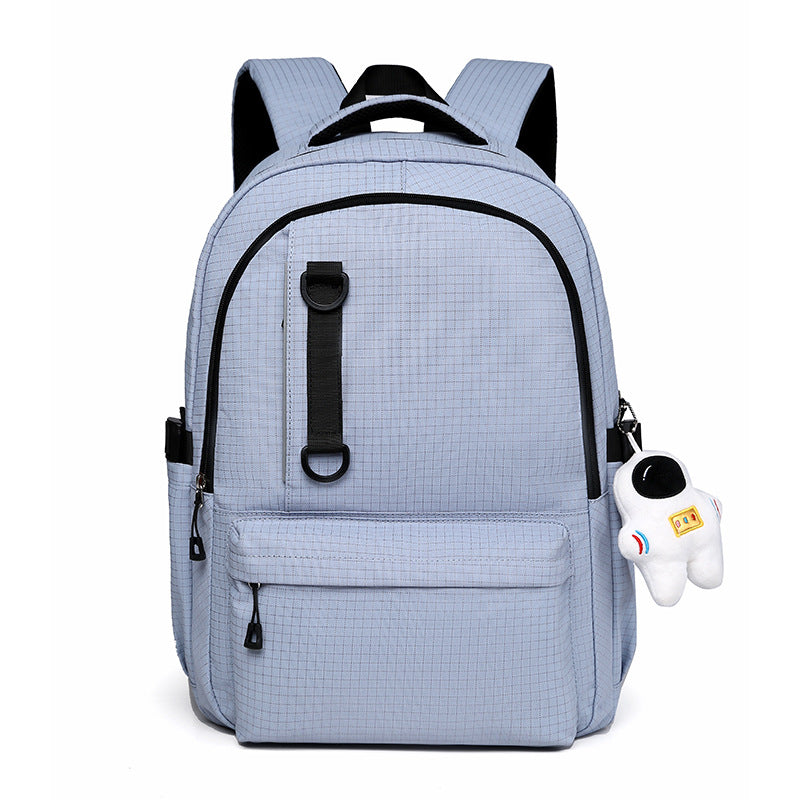 Korean Style Unisex Plaid Couple Large Backpacks